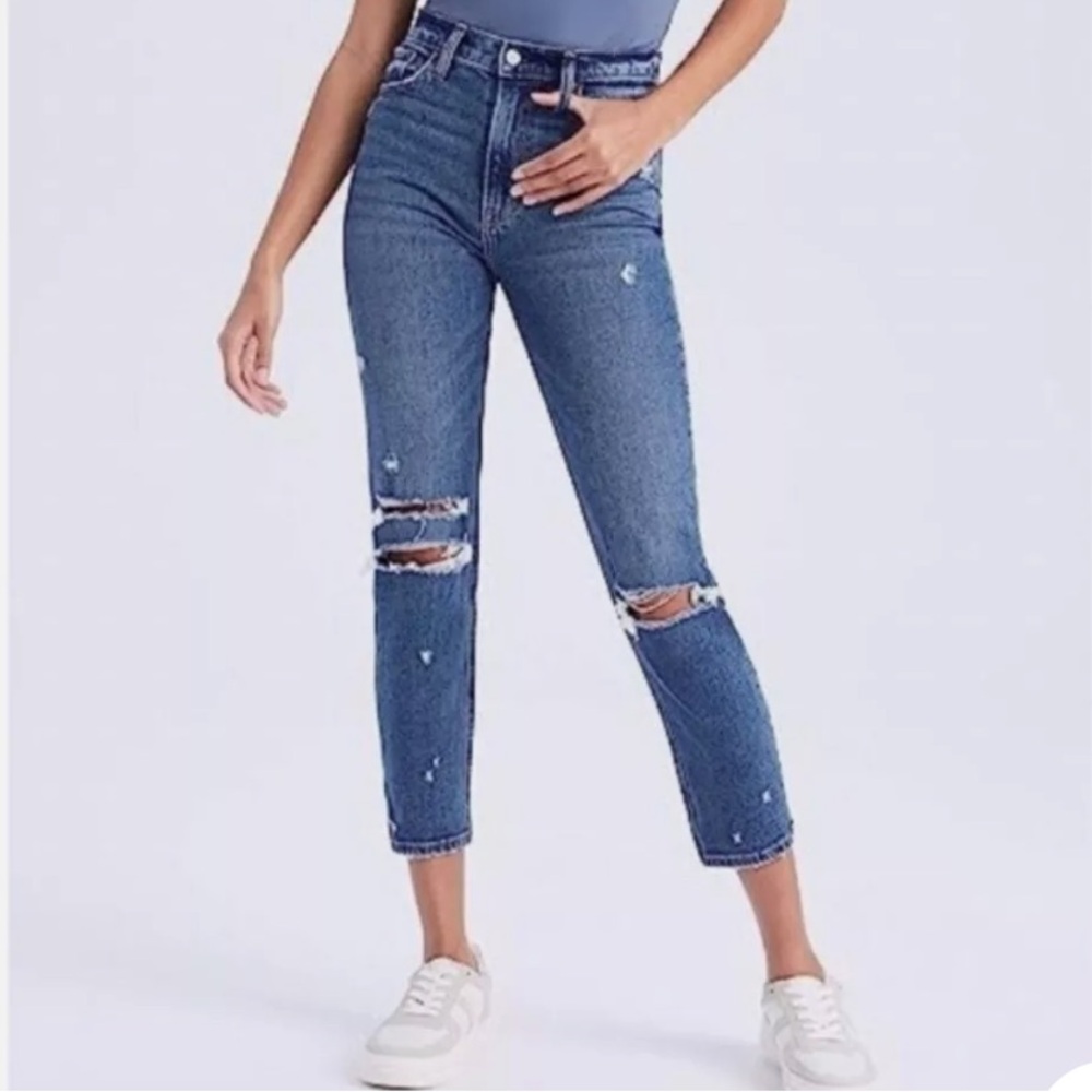 Abercrombie & Fitch Destroyed High Rise Mom Jeans, size 26/2R